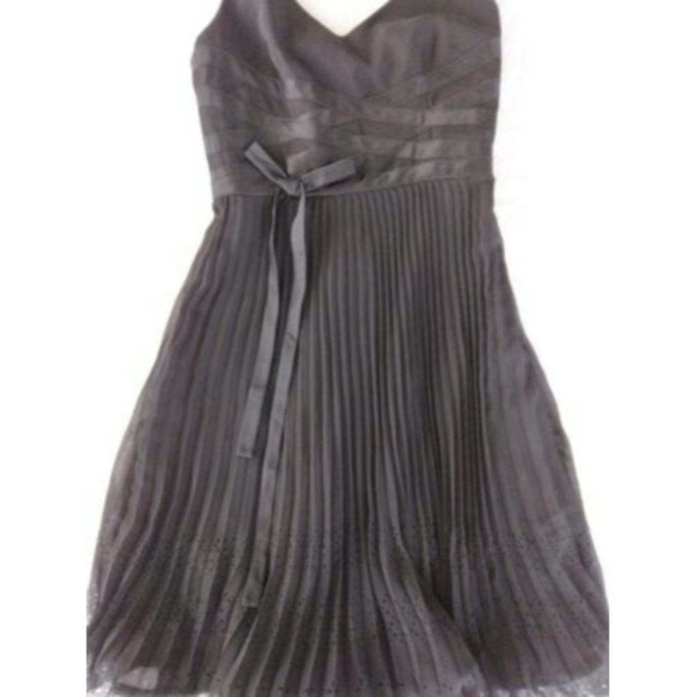 Kay Unger New York Black Halter Dress Pleated Laser Cut Size 2 - Picture 11 of 12